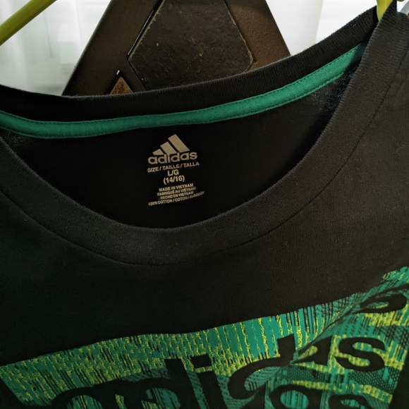 Adidas Big Boys Crew Neck Short Sleeve Graphic T-Shirt Size Large (14/16) - Picture 3 of 5